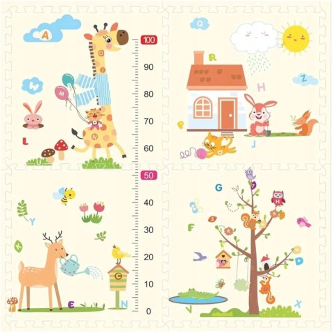 Luxma Gruba mata piankowa Eva duże puzzle pankowe 120x120x 1cm 4szt miarka EM2001 Luxma Gruba mata piankowa Eva duże puzzle pankowe 120x120x 1cm 4szt miarka EM2001