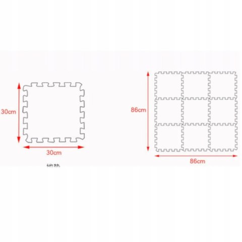 Luxma Grube Puzzle piankowe mata eva 9 szt zwierzątka 38