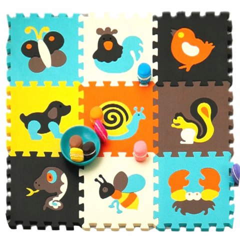 Luxma Grube Puzzle piankowe mata eva 9 szt zwierzątka 38