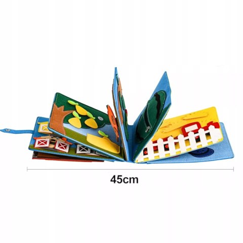 Książeczka filcowa odczepiane elementy tablica 3D domek farma JP-1001 Książeczka filcowa odczepiane elementy tablica 3D domek farma JP-1001