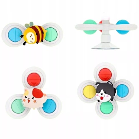 Luxma Zestaw 3 przyssawki sensoryczne grzechotka top spinner dla dzieci 168JT-7