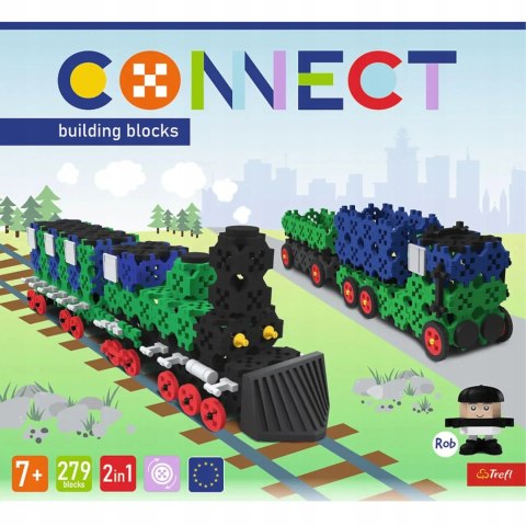 Trefl Zestaw klocków Connect 2w1: Pociąg / Ciężarówka z przyczepą Trefl 61976 Trefl Zestaw klocków Connect 2w1: Pociąg / Ciężarówka z przyczepą Trefl 61976