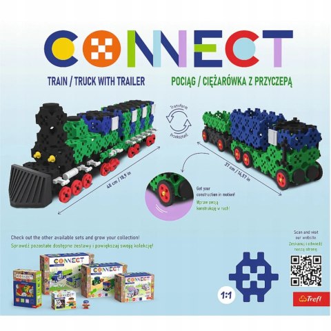 Trefl Zestaw klocków Connect 2w1: Pociąg / Ciężarówka z przyczepą Trefl 61976 Trefl Zestaw klocków Connect 2w1: Pociąg / Ciężarówka z przyczepą Trefl 61976