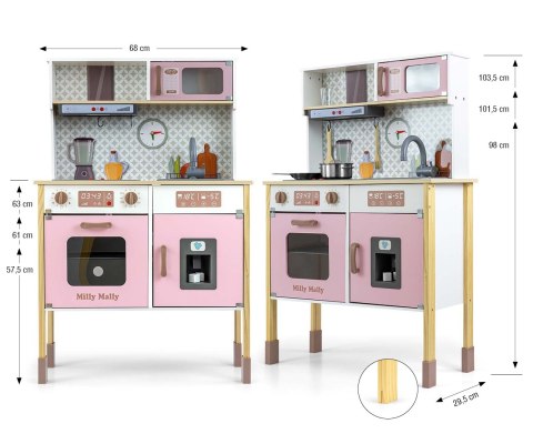 Milly Mally Milly Mally Drewniana kuchnia Bjorn - Pink
