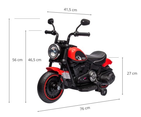 Milly Mally Milly Mally Pojazd na akumulator Motocykl Eagle Red Milly Mally Milly Mally Pojazd na akumulator Motocykl Eagle Red