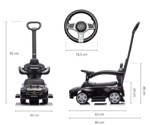 Milly Mally Milly Mally Pojazd z rączką MERCEDES C-Class Black