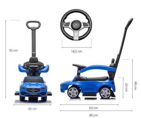 Milly Mally Milly Mally Pojazd z rączką MERCEDES C-Class Blue
