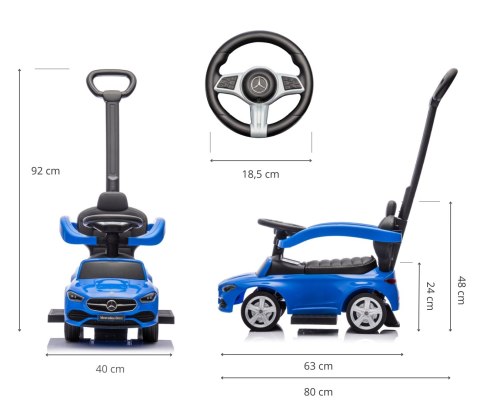 Milly Mally Milly Mally Pojazd z rączką MERCEDES C-Class Deluxe Blue Milly Mally Milly Mally Pojazd z rączką MERCEDES C-Class Deluxe Blue