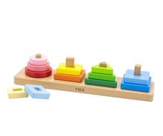 Viga Viga 44686 Viga Klocki z sorterem kształtów - figury geometryczne - piramidki
