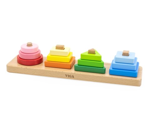 Viga Viga 44686 Viga Klocki z sorterem kształtów - figury geometryczne - piramidki Viga Viga 44686 Viga Klocki z sorterem kształtów - figury geometryczne - piramidki