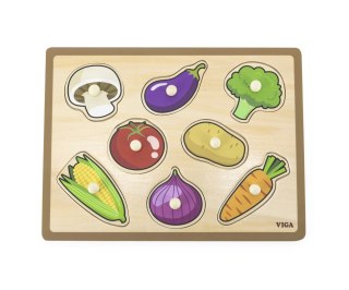 Viga Viga 44578 Puzzle na podkładce z uchwytami - warzywa