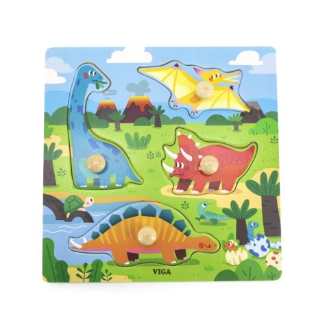 Viga Viga 44596 Puzzle z uchwytami - Dinozaury