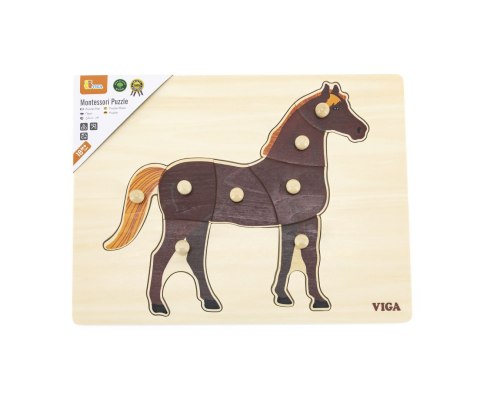 Viga Viga 44607 Puzzle na podkładce z uchwytami - Koń