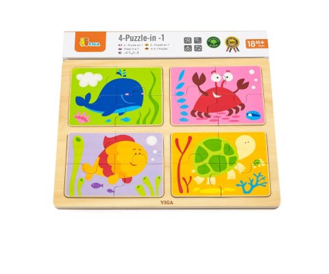 Viga Viga 50190 Puzzle na podkładce 4w1 - morze
