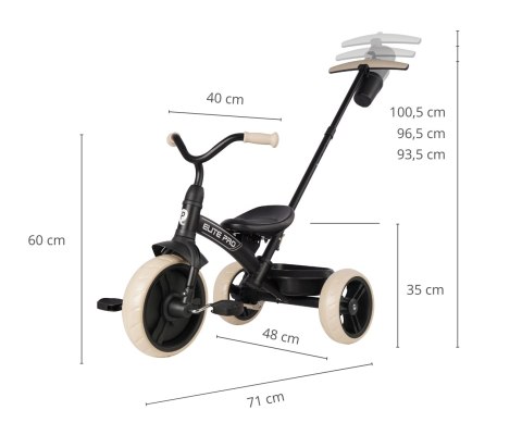 Qplay Qplay Rowerek Trójkołowy Elite Pro Black