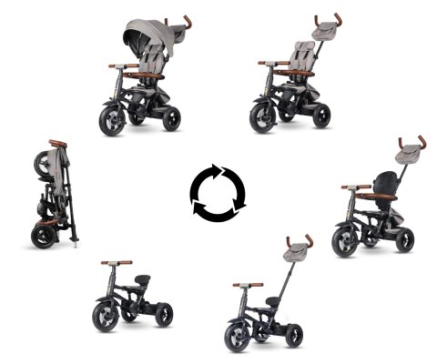 Qplay Qplay Rowerek Trójkołowy Rito Deluxe Rubber Grey