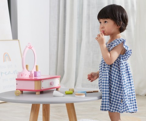 Viga Viga 44571 Drewniana toaletka z lustrem i akcesoriami