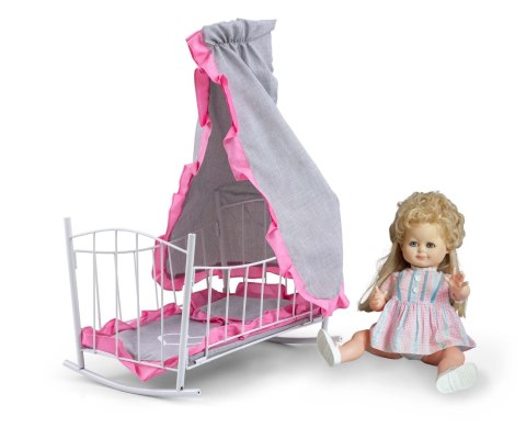 Milly Mally Milly Mally Łóżeczko-Kołyska dla lalek Lily z baldachimem Prestige Pink