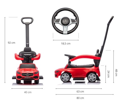 Milly Mally Milly Mally Pojazd z rączką MERCEDES C-Class Red