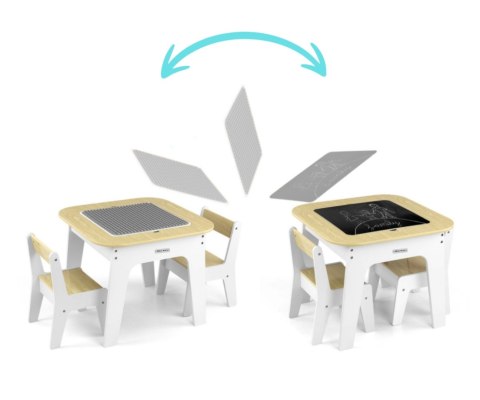Milly Mally Milly Mally Zestaw mebli Olaf Blocks - Stolik i dwa krzesełka White