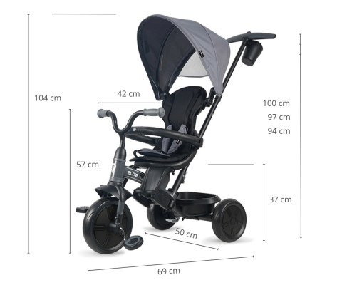 Qplay Qplay Rowerek Trójkołowy Elite Platinum Grey