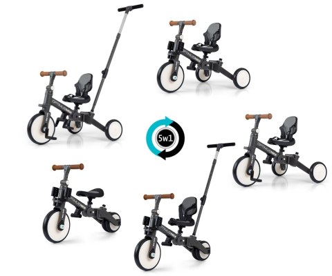 Milly Mally Milly Mally Rowerek 5w1 Optimus Max Dark Grey