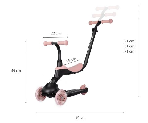 Qplay Qplay Hulajnoga Sema Evo 3w1 Coral Pink