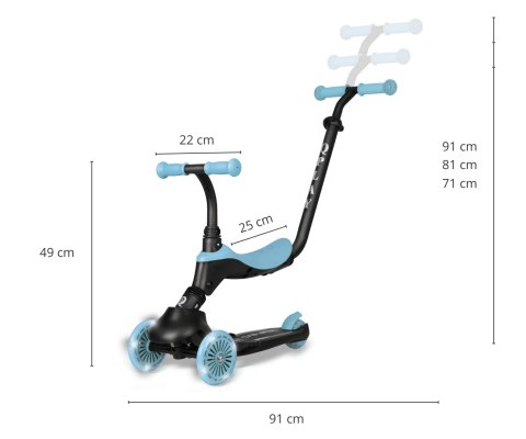 Qplay Qplay Hulajnoga Sema Evo 3w1 Sky Blue