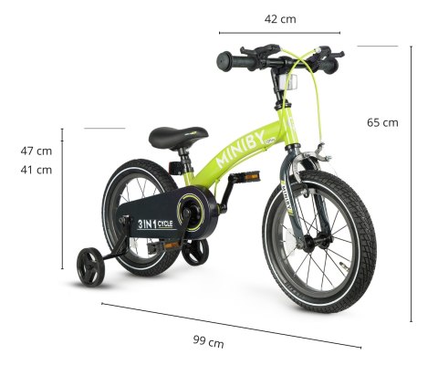 Qplay Qplay Rowerek Dziecięcy - Rowerek Biegowy Miniby 14 cali Green