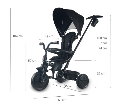 Qplay Qplay Rowerek Trójkołowy Elite Platinum Black