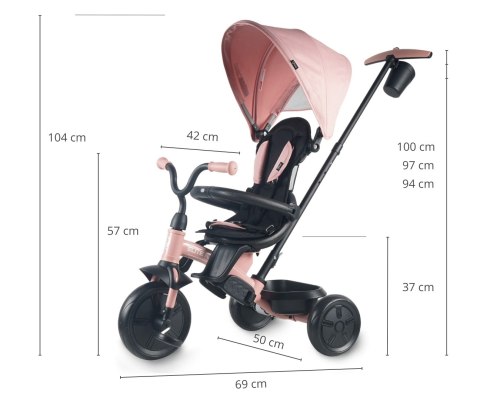 Qplay Qplay Rowerek Trójkołowy Elite Platinum Pink