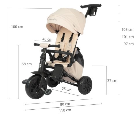 Qplay Qplay Rowerek Trójkołowy Nova Max Beige