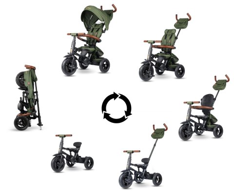 Qplay Qplay Rowerek Trójkołowy Rito Deluxe Rubber Olive