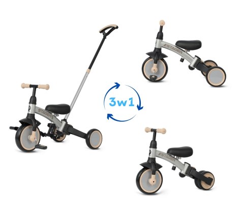 Qplay Qplay Rowerek Trójkołowy Stager 3w1 Silver