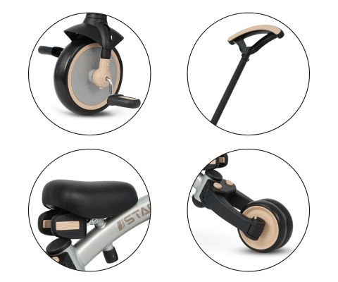 Qplay Qplay Rowerek Trójkołowy Stager 3w1 Silver