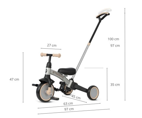 Qplay Qplay Rowerek Trójkołowy Stager 3w1 Silver