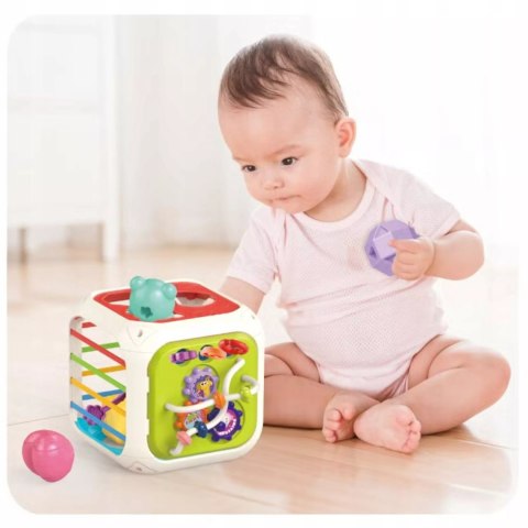 Edukacyjna kostka sensoryczna sorter kształtów klocki cymbałki 18m+ 688-62