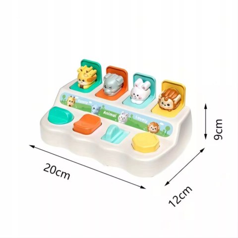 Interaktywna zabawka edukacyjna wyskakujące zwierzątka Pop-up 12m+ E009-1A