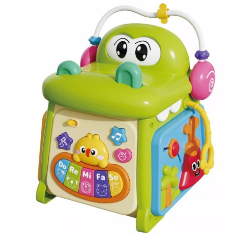 Kostka edukacyjna sorter pianinko sensoryczna labirynt zegar krokodyl MS007