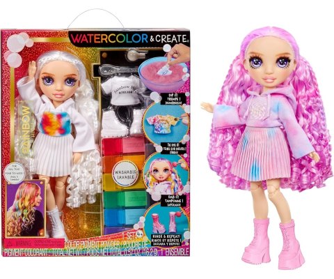 Mix MGA 507581 Rainbow High Watercolor And Create Lalka Do Malowania Z Fioletowymi Oczami