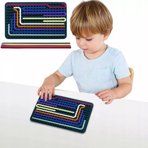 Sensoryczna tablica aktywności dwustronna silikonowa Montessori 1703N