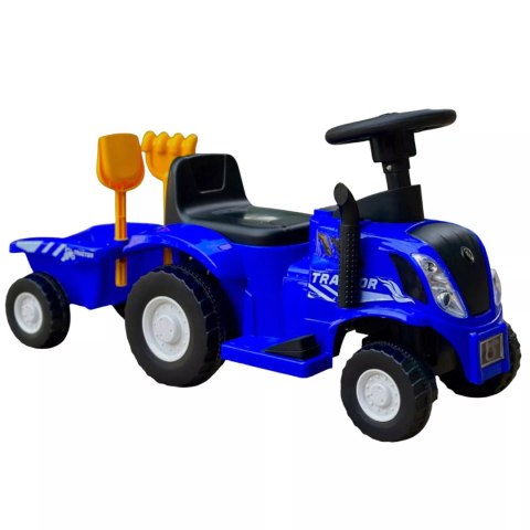 Traktor elektryczny jeździk na akumulator z przyczepą dźwiękiem dla dzieci