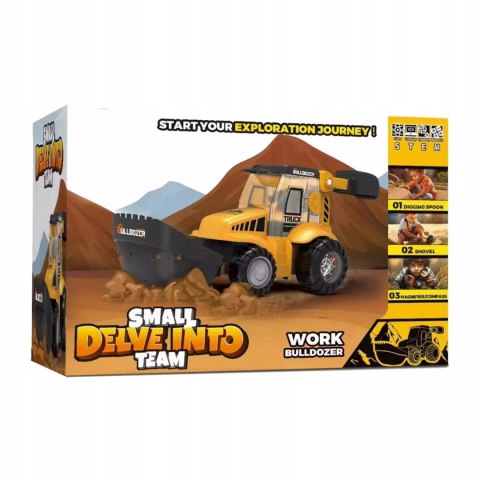 Edukacyjna koparka 4w1 dla dzieci lupa kompas łopatka do piasku 3+ TT9169