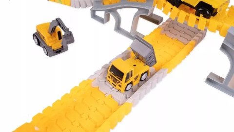 Tor samochodowy Budowlany 255 el. - auta pojazdy budowy zestaw dla dzieci