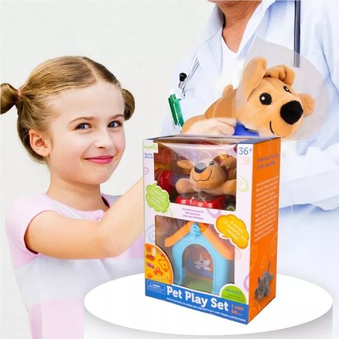 Zestaw Mały Weterynarz - Pluszowy Piesek z Budą i Akcesoriami Lekarskimi