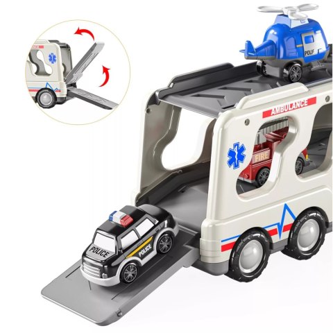 Zestaw laweta autka ambulans straż tir policja dźwięk światło SX600-21A