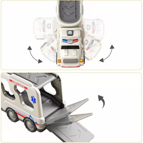 Zestaw laweta autka ambulans straż tir policja dźwięk światło SX600-21A