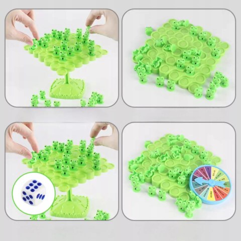 Gra zręcznościowa balansujące skaczące żabki drzewo 50el dla dzieci 96A