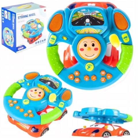 Interaktywna kierownica edukacyjna dla dzieci auto światło projektor