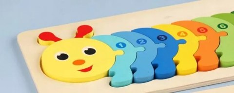 EDUKACYJNE DREWNIANE KLOCKI PUZZLE UKŁADANKA 8765G